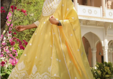 Yellow Chanderi Silk Embroidered Kurta Sets