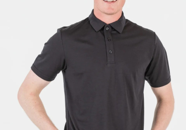 Mens Black Polo Shirt | The Merino Polo