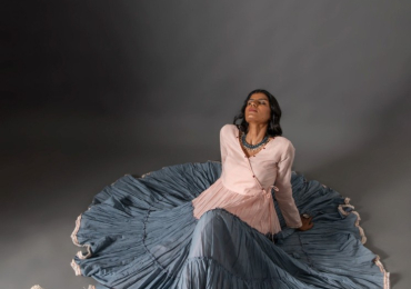 The Baby Pink-Blue Voil/Mulmul Dress